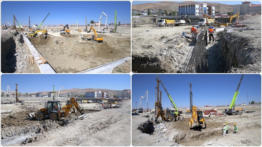 Van’da 800 yataklı şehir hastanesi inşaatı sürüyor Van’da 800 yataklı şehir hastanesi inşaatı sürüyor