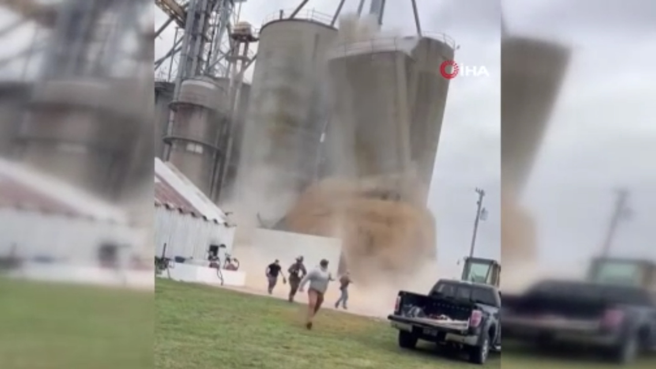 ABD’de tahıl silosu böyle çöktü! İşçiler büyük panik yaşadı