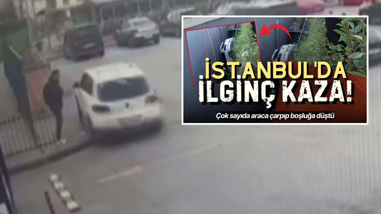 Bahçelievler Otoparkında Yaşanan İlginç Kaza Kamerada